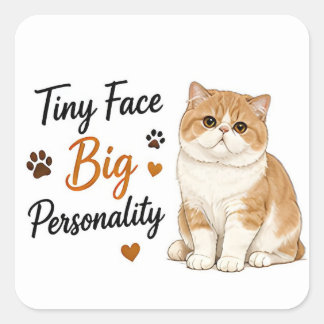 🐾 Sleek Elegant Oriental Shorthair Cat Quote 🐾 Square Sticker