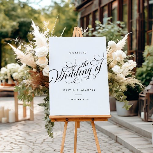 Sleek Elegant Script Modern Wedding Sign