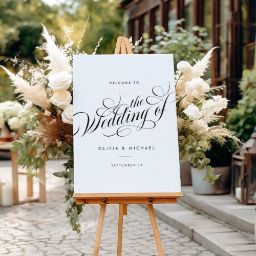 Sleek Elegant Script Modern Wedding Sign