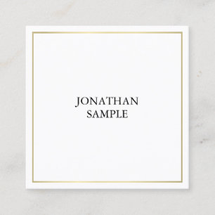 Sleek Elite Design Trendy Gold Plain Modern Chic Square Business Card