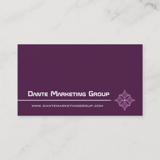 Customizable Sleek Embellished Diamond Business Card, Eggplant