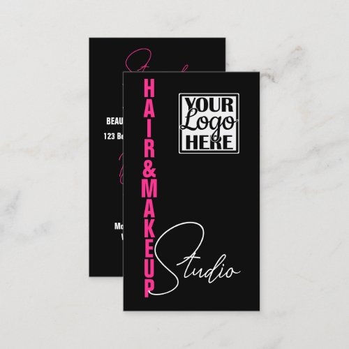 Sleek Esthetician Modern Logo Photo Template Pink Business Card