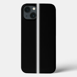 Sleek Faded White Stripe on Black iPhone 13 Case