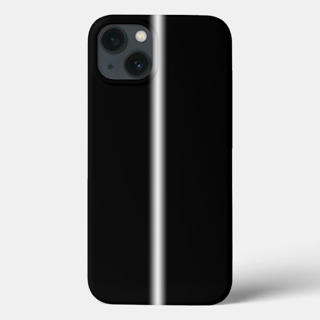 Sleek Faded White Stripe on Black Case-Mate iPhone Case (Back)