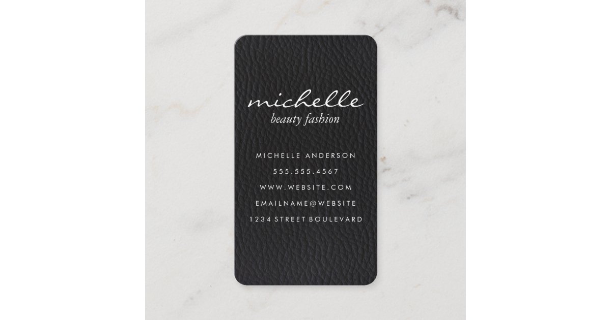 Sleek Faux Leather Business Card Zazzle