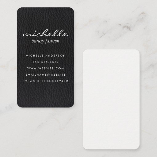 Sleek Faux Leather Business Card Zazzle