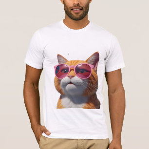 Sleek Feline 3D Sunglasses Tee