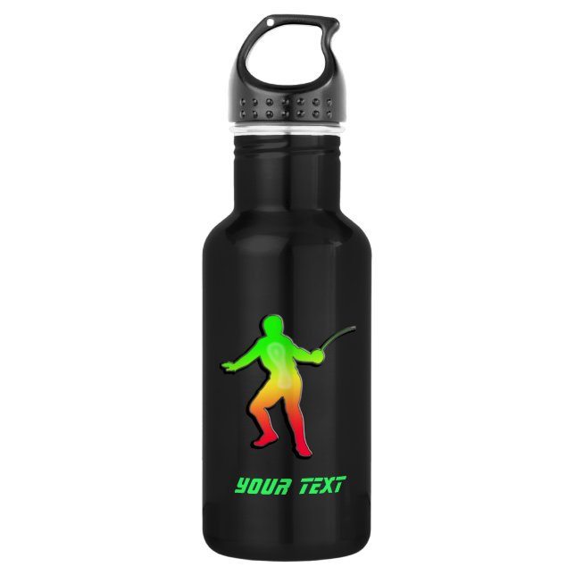 Sleek Fencing Stainless Steel Water Bottle (Front)