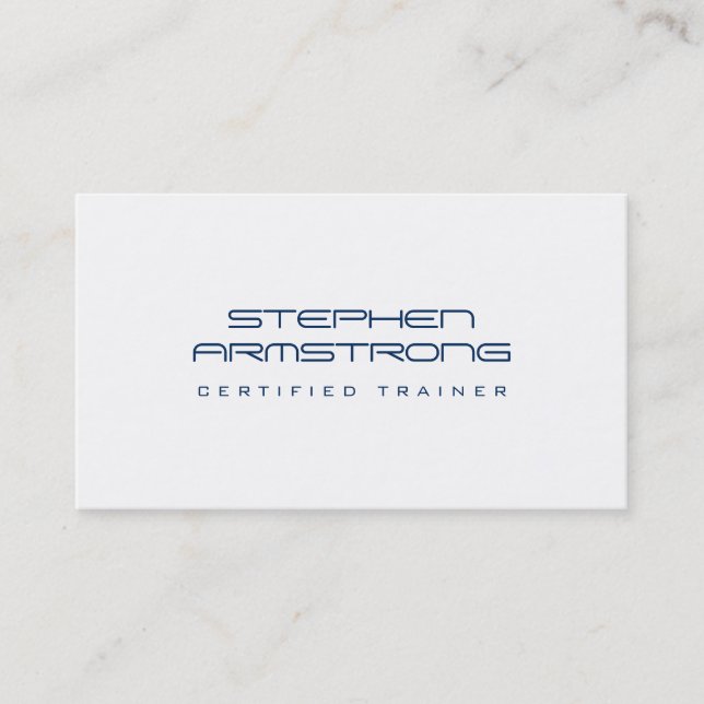 Sleek futuristic consultant navy blue professional business card (Front)