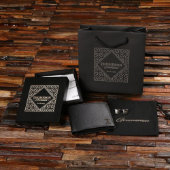 Sleek Gift Set with Leather Wallet and Cuff Links (Front)