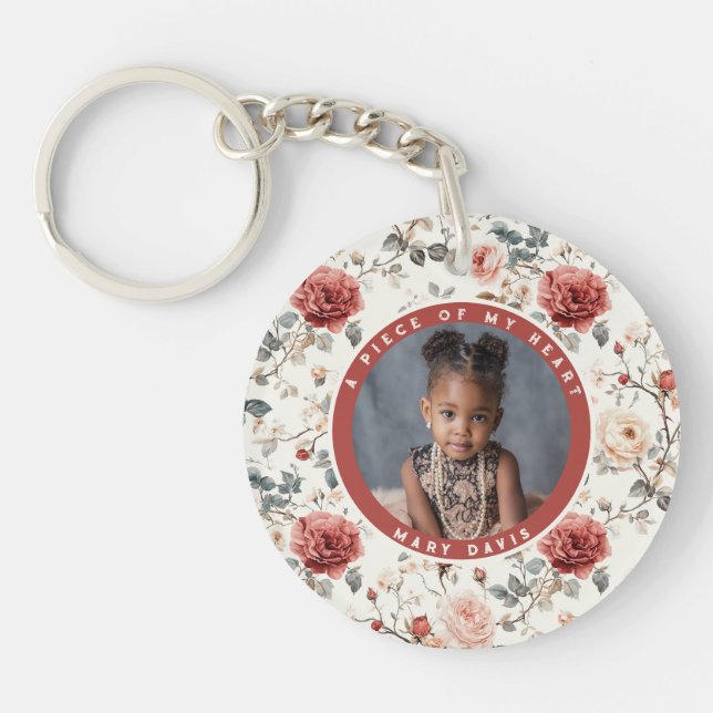 Sleek Gifts For Husband Rose Flower Keychain (Front)
