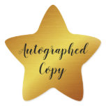 Sleek Gold Autographed Copy Author Writer Star Star Sticker