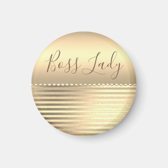 Sleek Gold Boss Lady   Magnet (Front)
