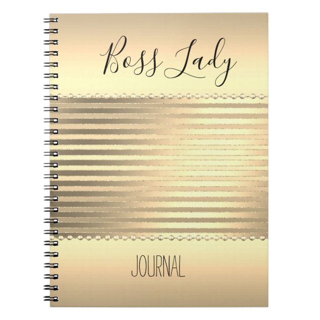 Sleek Gold Boss Lady   Notebook (Front)