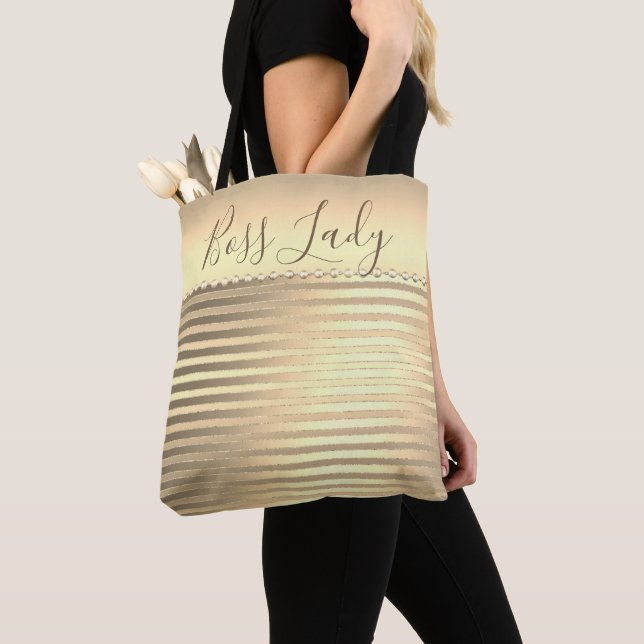 Sleek Gold Boss Lady Tote Bag (Close Up)