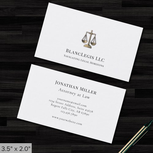 Sleek Gold Justice Scale Legal Business Card