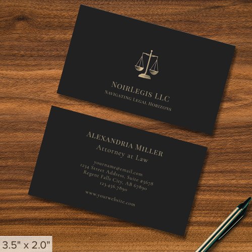 Sleek Gold Justice Scale Legal Business Card