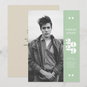 Sleek Grad Graduation Invitation