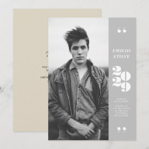 Sleek Grad Graduation Invitation