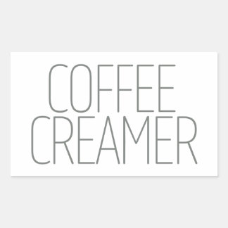 Sleek Gray Coffee Creamer Rectangular Sticker
