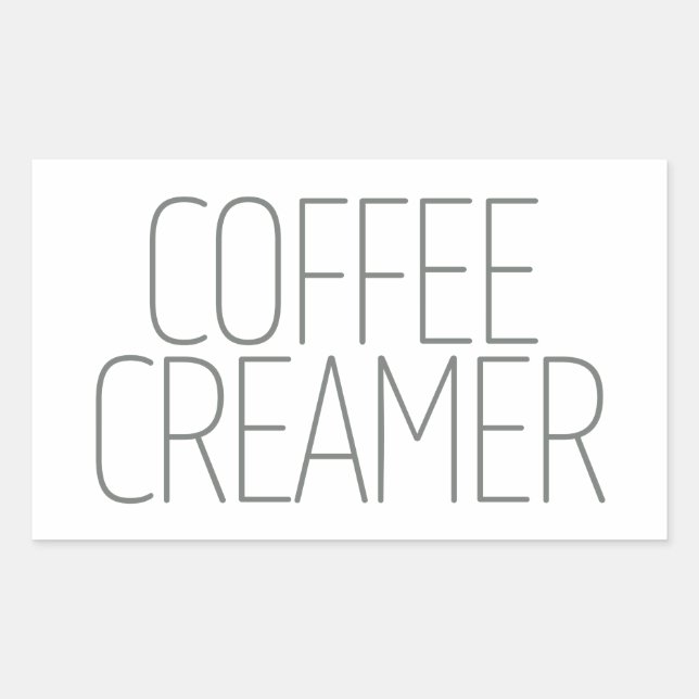Sleek Gray Coffee Creamer Rectangular Sticker (Front)