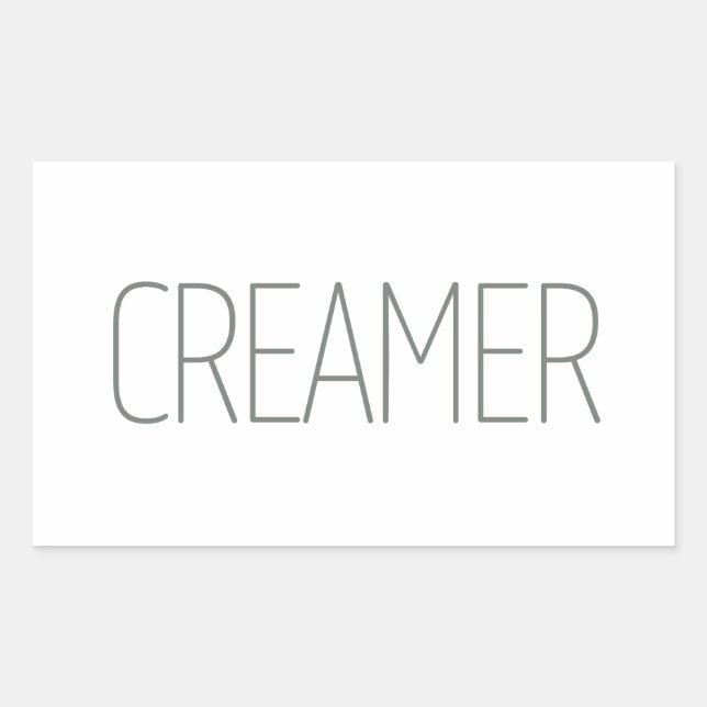 Sleek Gray Creamer  Rectangular Sticker (Front)