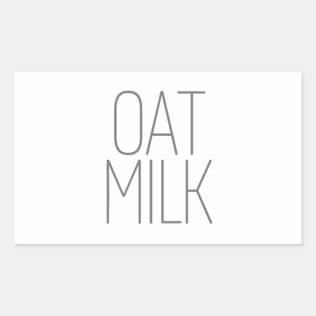 Sleek Gray Oat Milk Rectangular Sticker (Front)