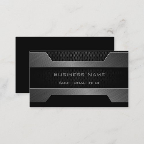 Sleek Grey Metal  Business Card