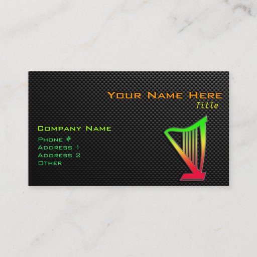 Customizable Sleek Harp Business Card Templates