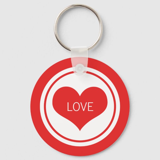 Sleek Heart Keychain, Red Keychain (Front)