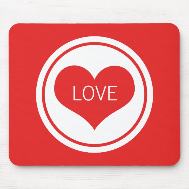 Sleek Heart Mousepad, Red Mouse Pad (Front)
