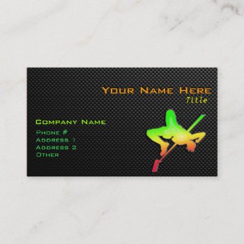 Sleek High Jump Business Card by SportsWare at Zazzle