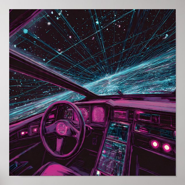 Sleek High-Tech Art: Digital Horizon Command Deck Poster (Front)