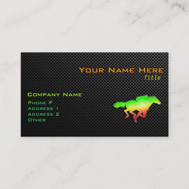 Sleek Horse Racing Business Card (Front)
