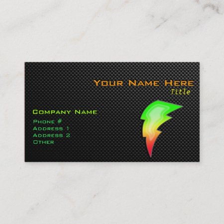 Sleek Lightning Bolt Business Card