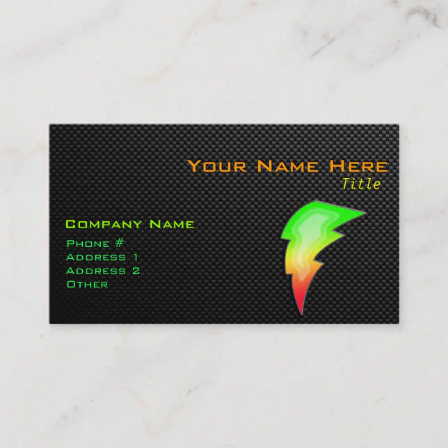 Sleek Lightning Bolt Business Card | Zazzle