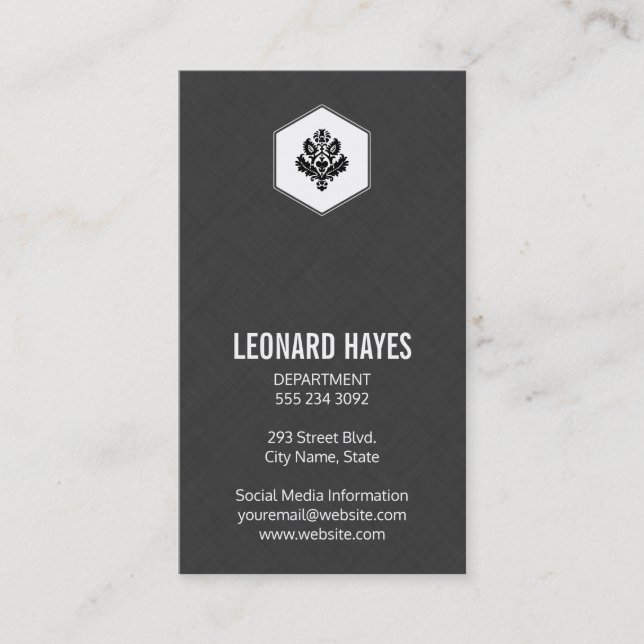 Sleek | Linen Business Card (Front)
