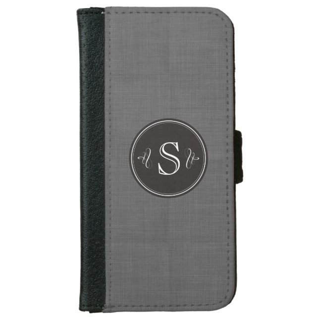 Sleek Linen Custom Monogram Iphone 6 Wallet Case (Front)