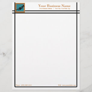 Sleek Lines Trumpet Music Business Letterhead