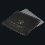 Sleek Logo Laptop Sleeve with Name and Title<br><div class="desc">Showcase your professionalism with this Sleek Logo Laptop Sleeve, customizable with your name and title. Perfect for business, travel, or everyday use, it offers both style and protection. Make a lasting impression with a personalized touch that reflects your brand identity while keeping your device safe and stylish on the go....</div>