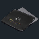 Sleek Logo Laptop Sleeve with Name and Title<br><div class="desc">Showcase your professionalism with this Sleek Logo Laptop Sleeve, customizable with your name and title. Perfect for business, travel, or everyday use, it offers both style and protection. Make a lasting impression with a personalized touch that reflects your brand identity while keeping your device safe and stylish on the go....</div>