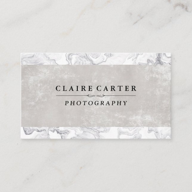 Sleek Luxury Marble | Texture Business Card (Front)
