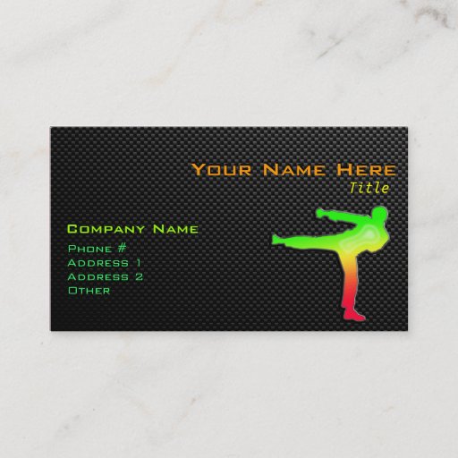 Customizable Sleek Martial Arts Business Card Template
