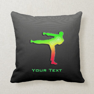 Sleek Martial Arts Throw Pillow