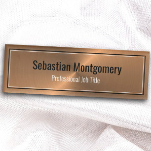 Sleek Metallic Copper Sheen Professional Name Tag