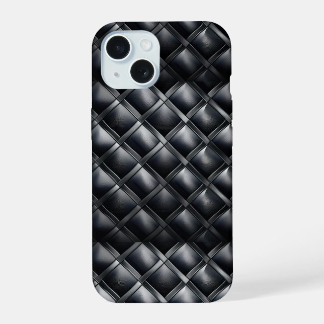 Sleek Metallic Grey & Black  Iphone Case (Back)