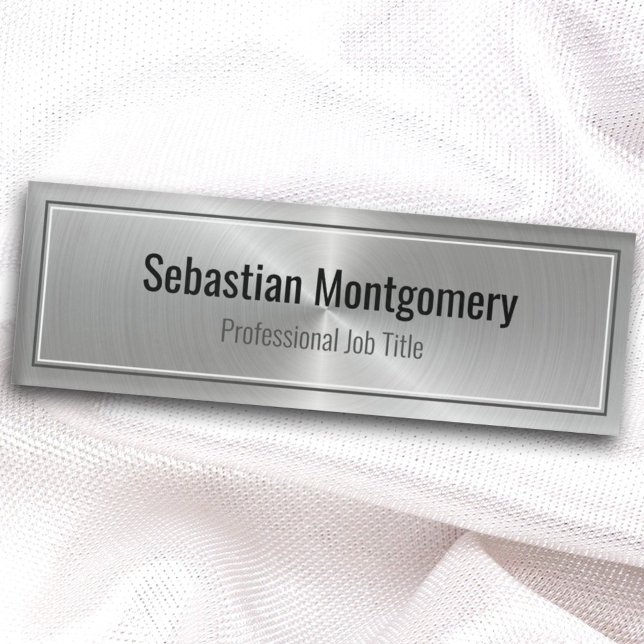 Sleek Metallic Sheen Professional Identification Name Tag (Creator Uploaded)
