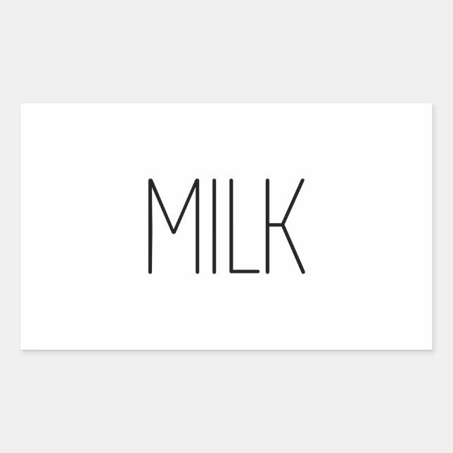 Sleek Milk Rectangular Sticker (Front)