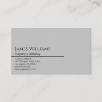 Sleek Minimal Classy Modern Black and Gray Business Card