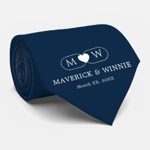Sleek Minimalist Modern Wedding Deep Navy Neck Tie